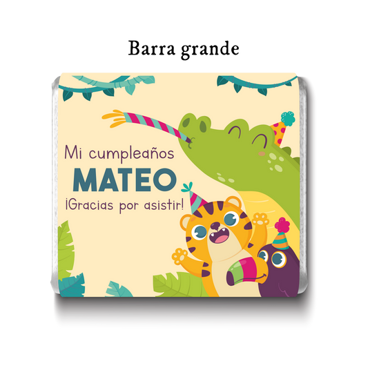 Barra de chocolates diseño personalizado para cumpleaños #CM005