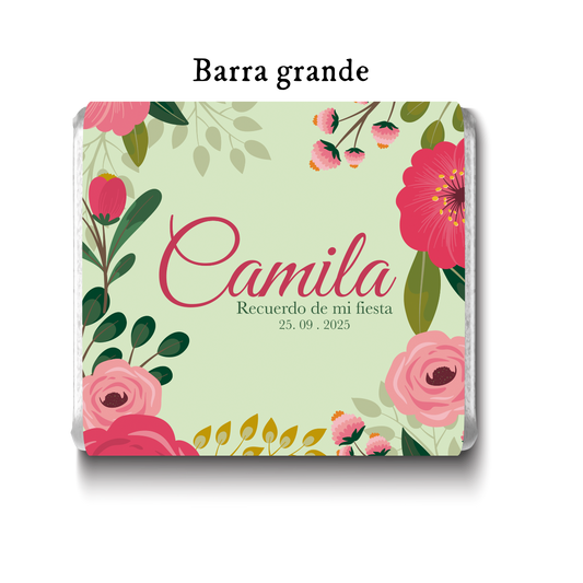 Barra de chocolates diseño personalizado para cumpleaños #CM014