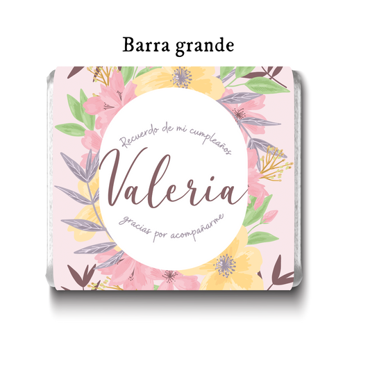 Barra de chocolates diseño personalizado para cumpleaños #CM015