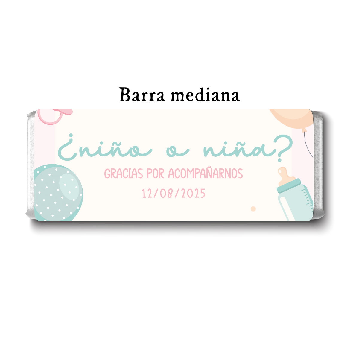 Barra de chocolates diseño personalizado para revelación de género #RG007