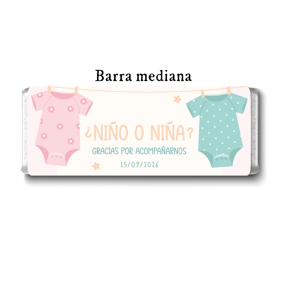 Barra de chocolates diseño personalizado para revelación de género #RG006