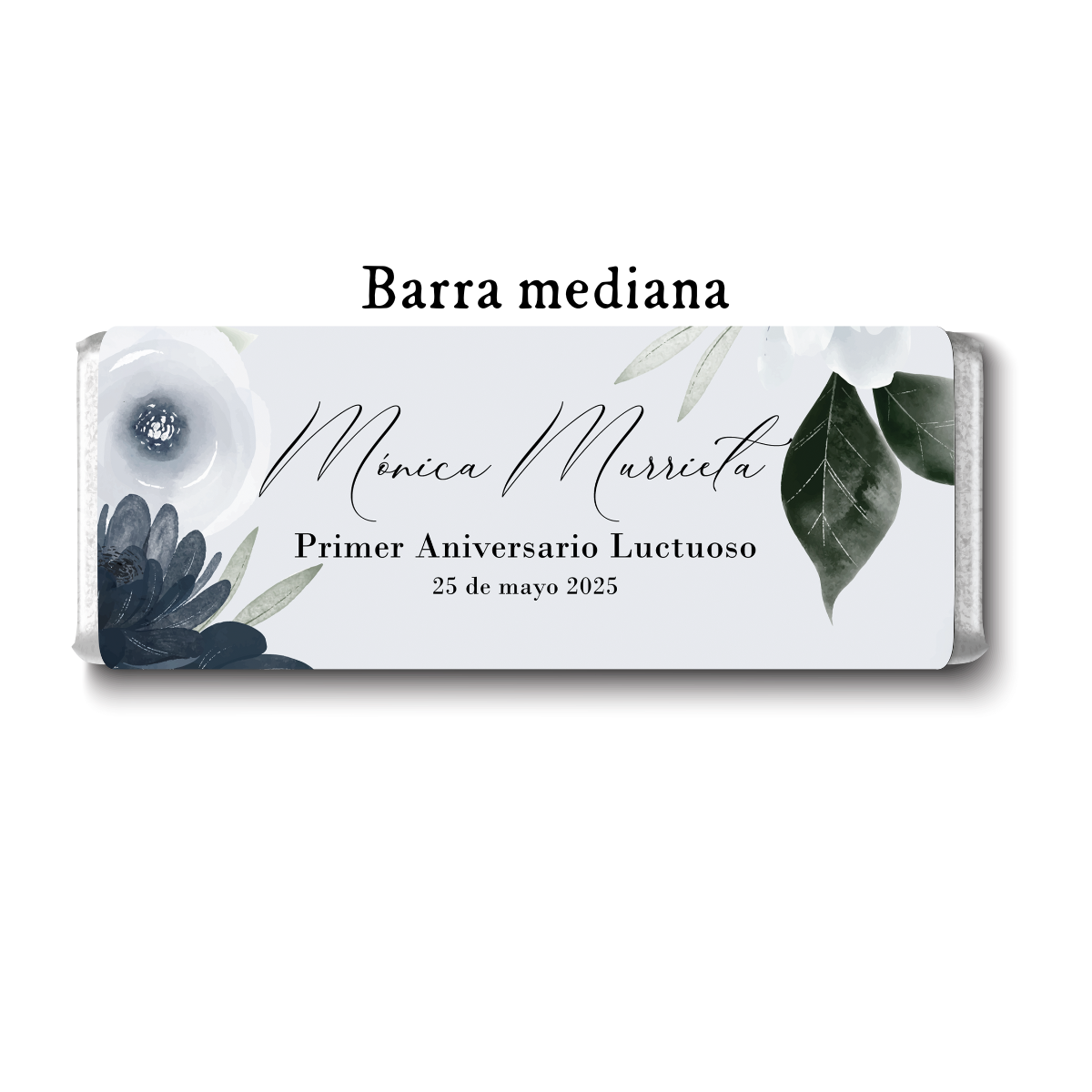 Barra de chocolate con diseño personalizado para aniversario luctuoso #AL001