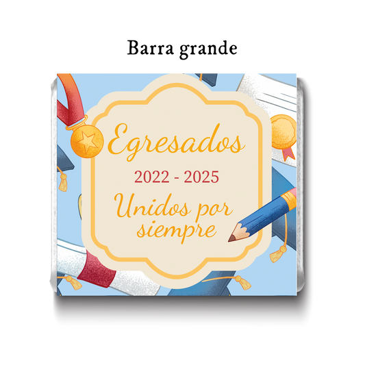 Barra de chocolates diseño personalizado para graduación #GA001
