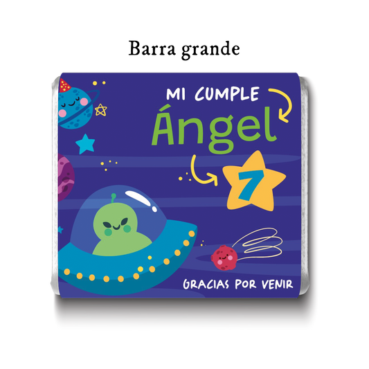 Barra de chocolates diseño personalizado para cumpleaños #CM004