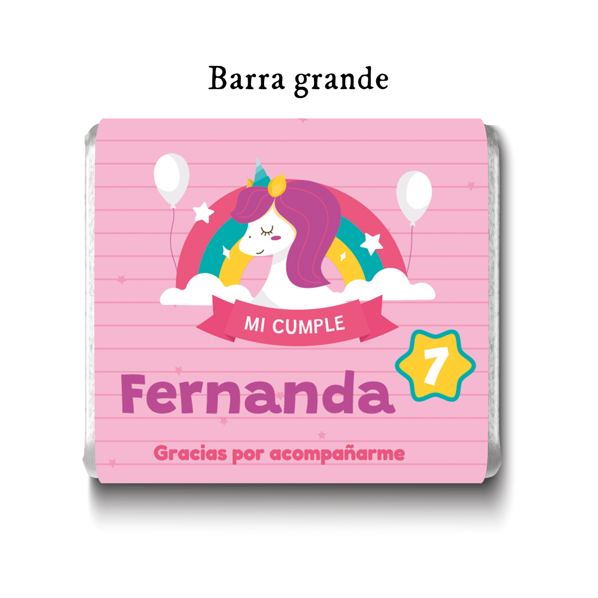 Barra de chocolates diseño personalizado para cumpleaños #CM003