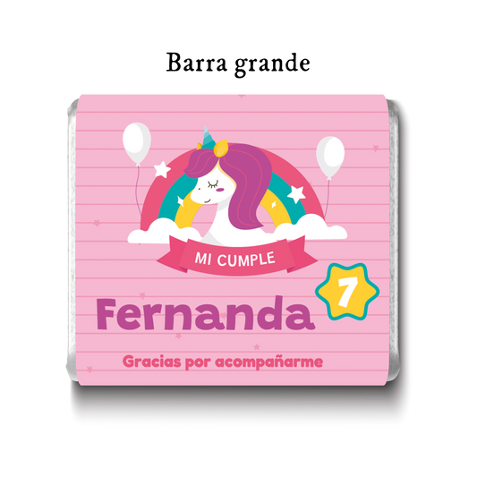 Barra de chocolates diseño personalizado para cumpleaños #CM003
