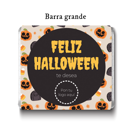 Barra de chocolate con diseño personalizado para Halloween #HE001