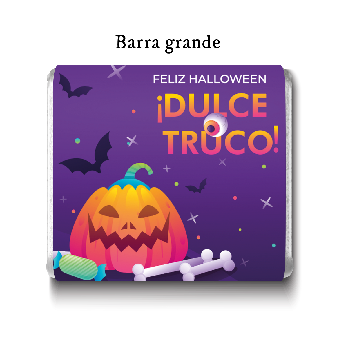 Barra de chocolate con diseño personalizado para Halloween #HE002