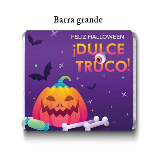 Barra de chocolate con diseño personalizado para Halloween #HE002
