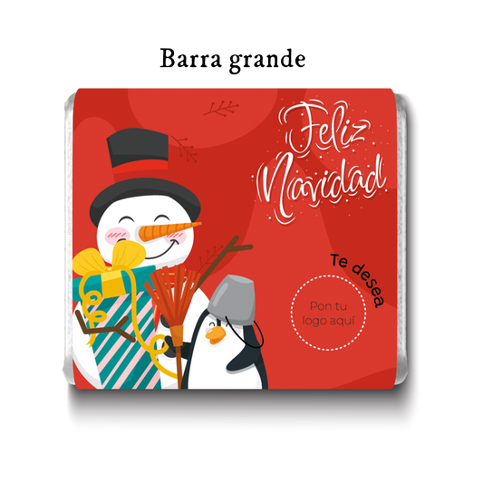 Barra de chocolate con diseño personalizado para Navidad #NV002