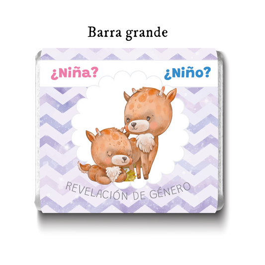 Barra de chocolates diseño personalizado para revelación de género #RG005