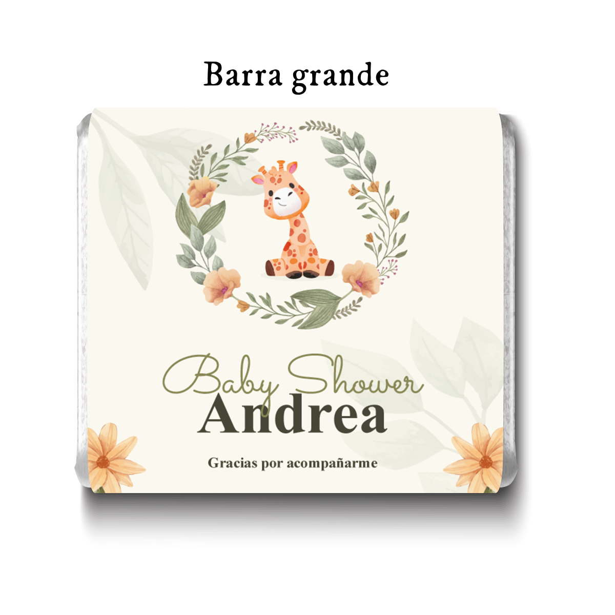 Barra de chocolates diseño personalizado para nacimiento de bebé #NB005