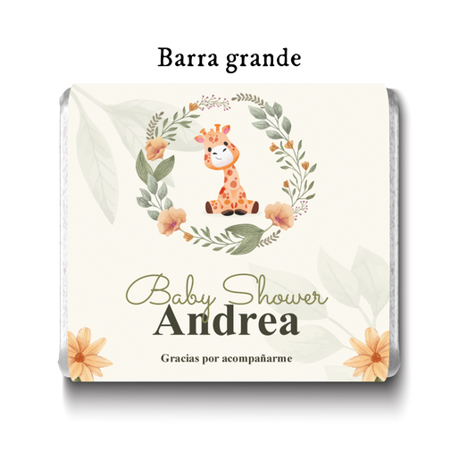 Barra de chocolates diseño personalizado para nacimiento de bebé #NB005