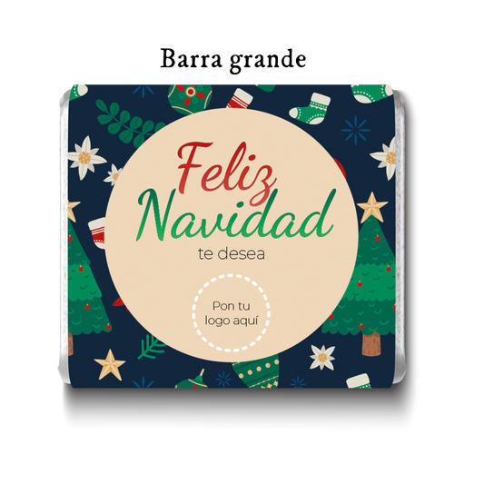 Barra de chocolate con diseño personalizado para Navidad #NV001