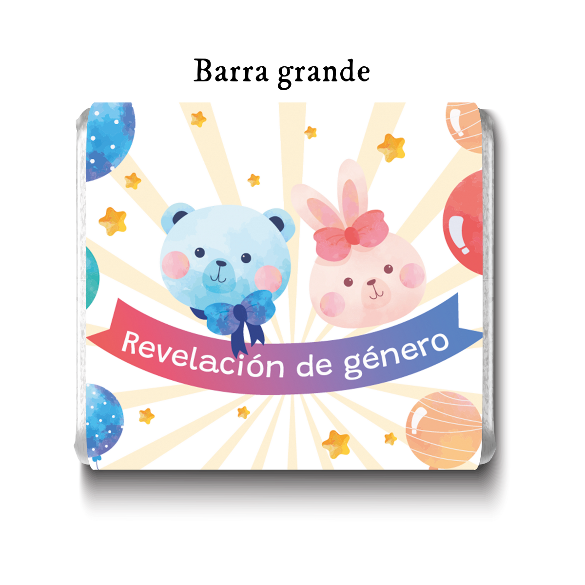 Barra de chocolates diseño personalizado para revelación de género #RG003