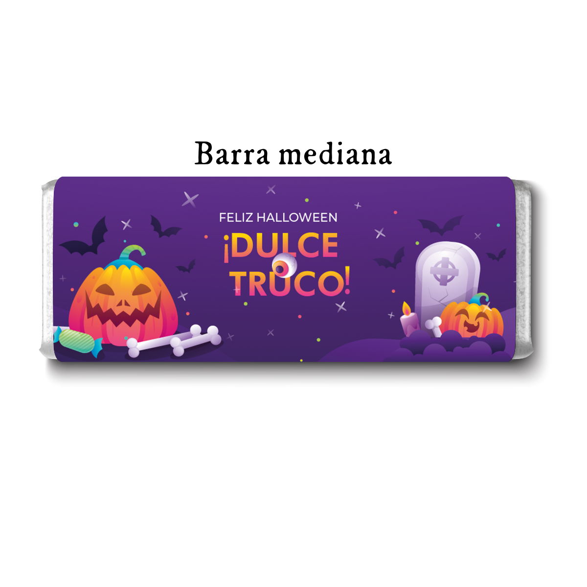 Barra de chocolate con diseño personalizado para Halloween #HE002