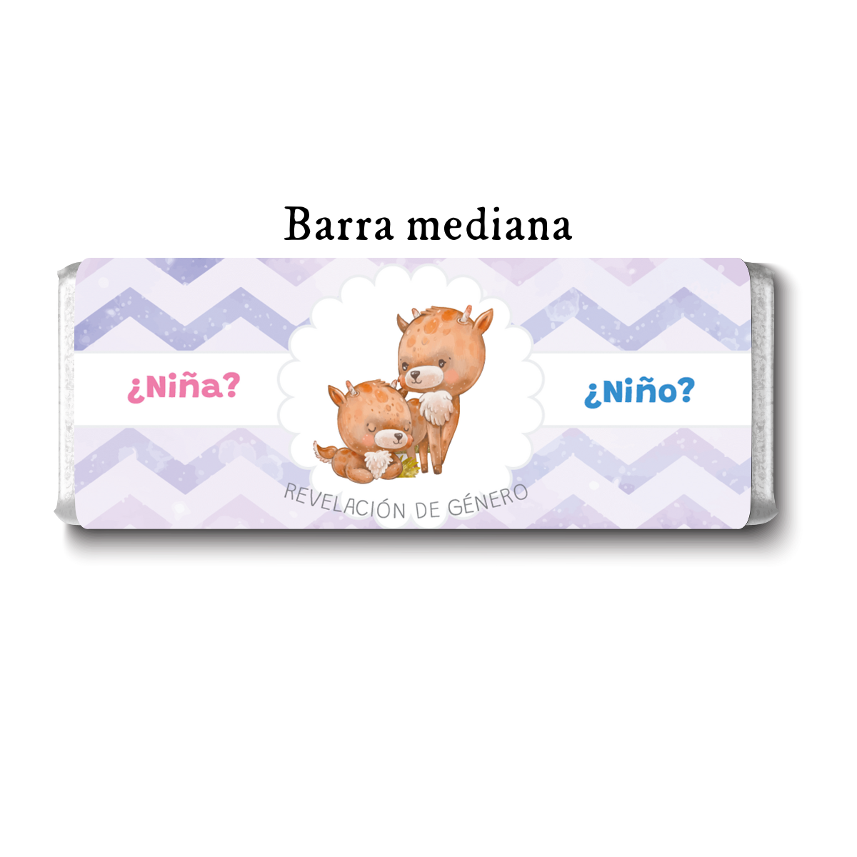 Barra de chocolates diseño personalizado para revelación de género #RG005