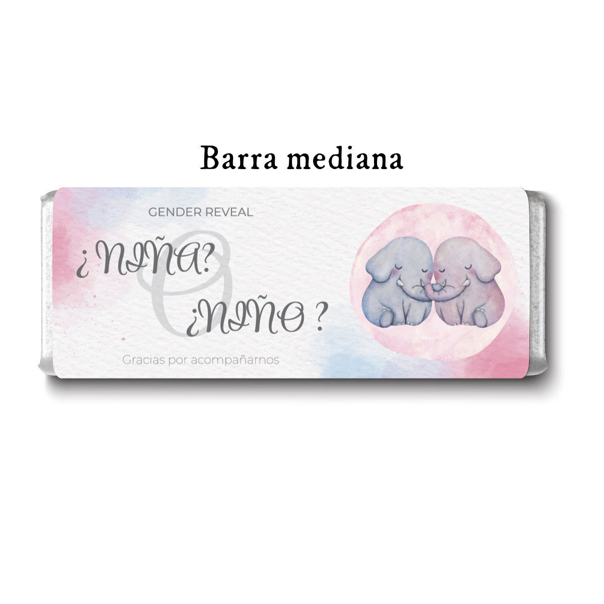 Barra de chocolates diseño personalizado para revelación de género #RG004