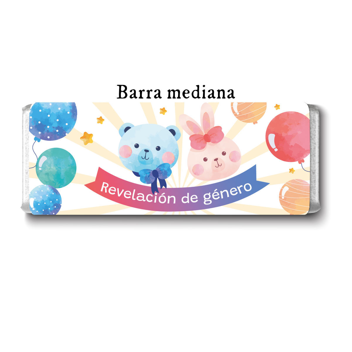 Barra de chocolates diseño personalizado para revelación de género #RG003