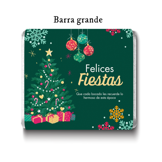 Barra de chocolate con diseño personalizado para Navidad #NV007