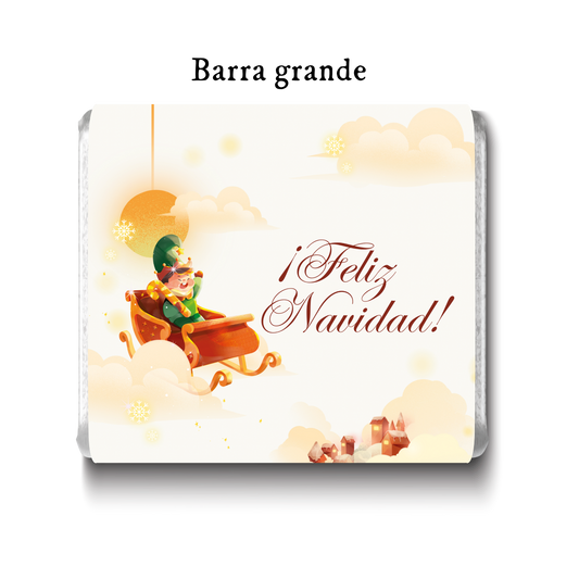 Barra de chocolate con diseño personalizado para Navidad #NV009