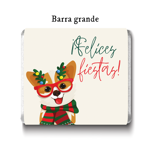 Barra de chocolate con diseño personalizado para Navidad #NV011
