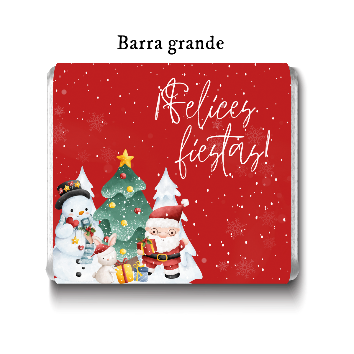 Barra de chocolate con diseño personalizado para Navidad #NV012