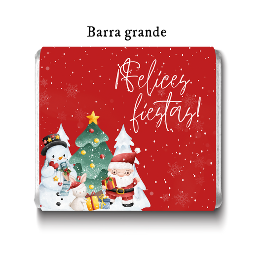 Barra de chocolate con diseño personalizado para Navidad #NV012