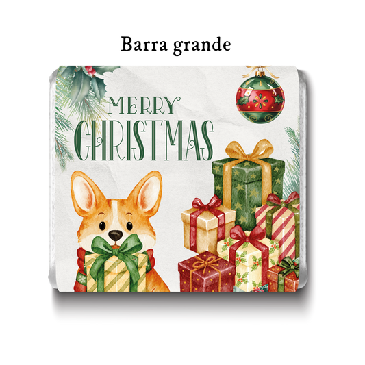 Barra de chocolate con diseño personalizado para Navidad #NV013