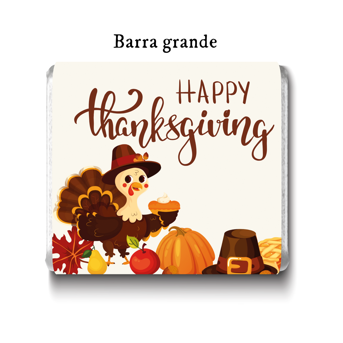 Barra de chocolate con diseño personalizado para Día de Acción de Gracias #DA001