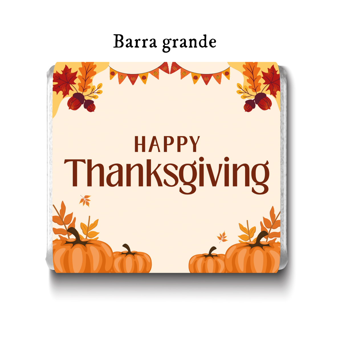 Barra de chocolate con diseño personalizado para Día de Acción de Gracias #DA002