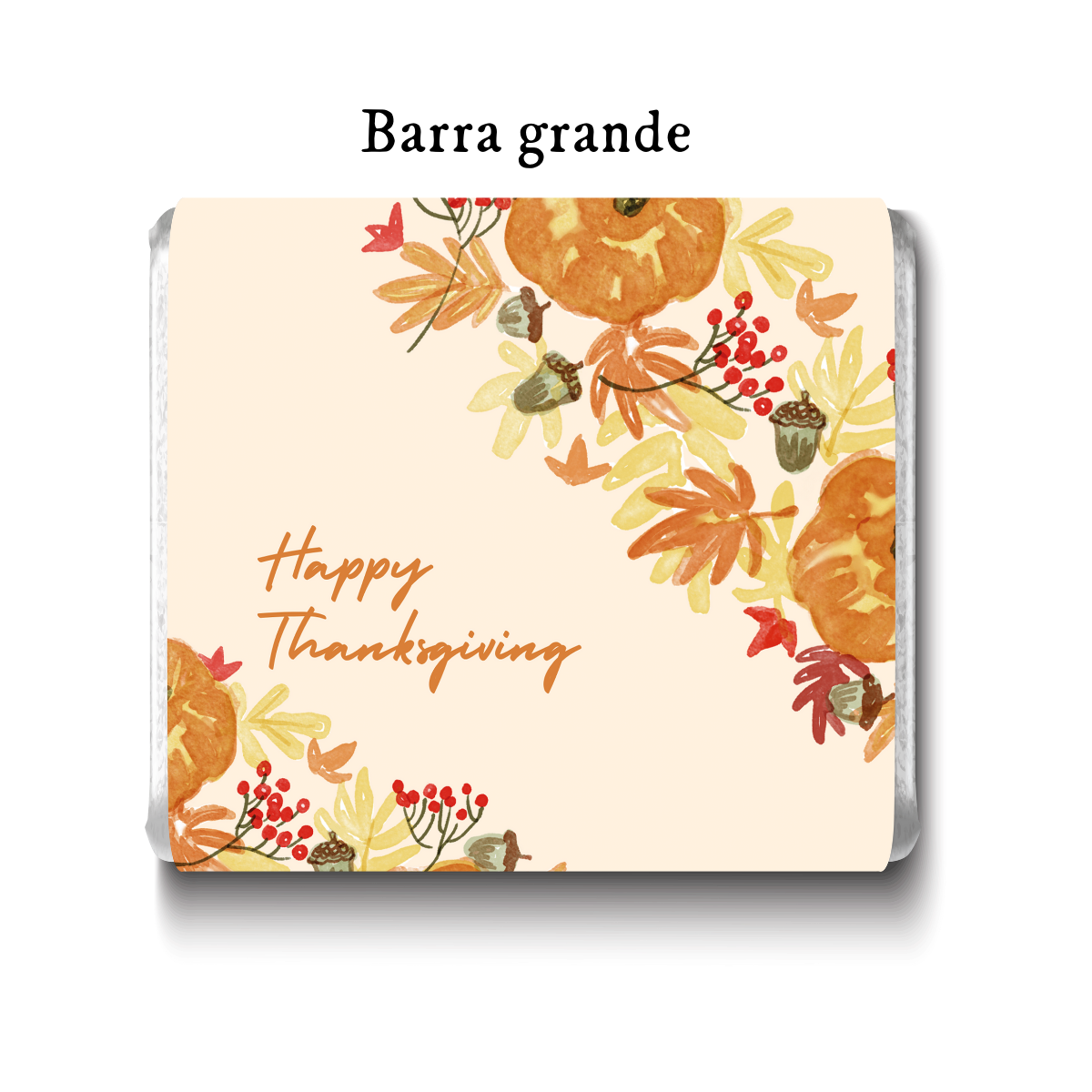 Barra de chocolate con diseño personalizado para Día de Acción de Gracias #DA003