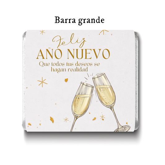 Barra de chocolate con diseño personalizado para Año Nuevo #NY001