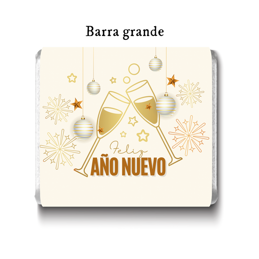 Barra de chocolate con diseño personalizado para Año Nuevo #NY002