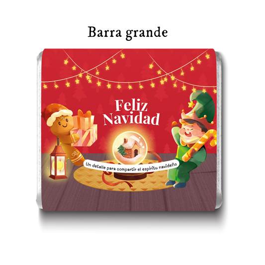 Barra de chocolate con diseño personalizado para Navidad #NV017