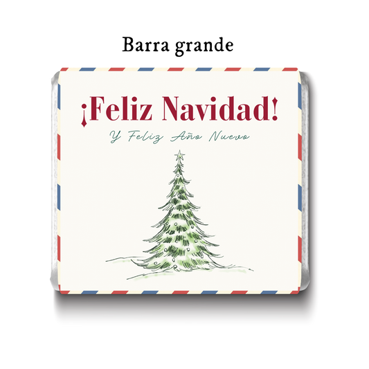 Barra de chocolate con diseño personalizado para Navidad #NV019