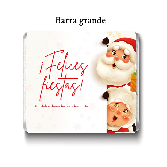 Barra de chocolate con diseño personalizado para Navidad #NV021