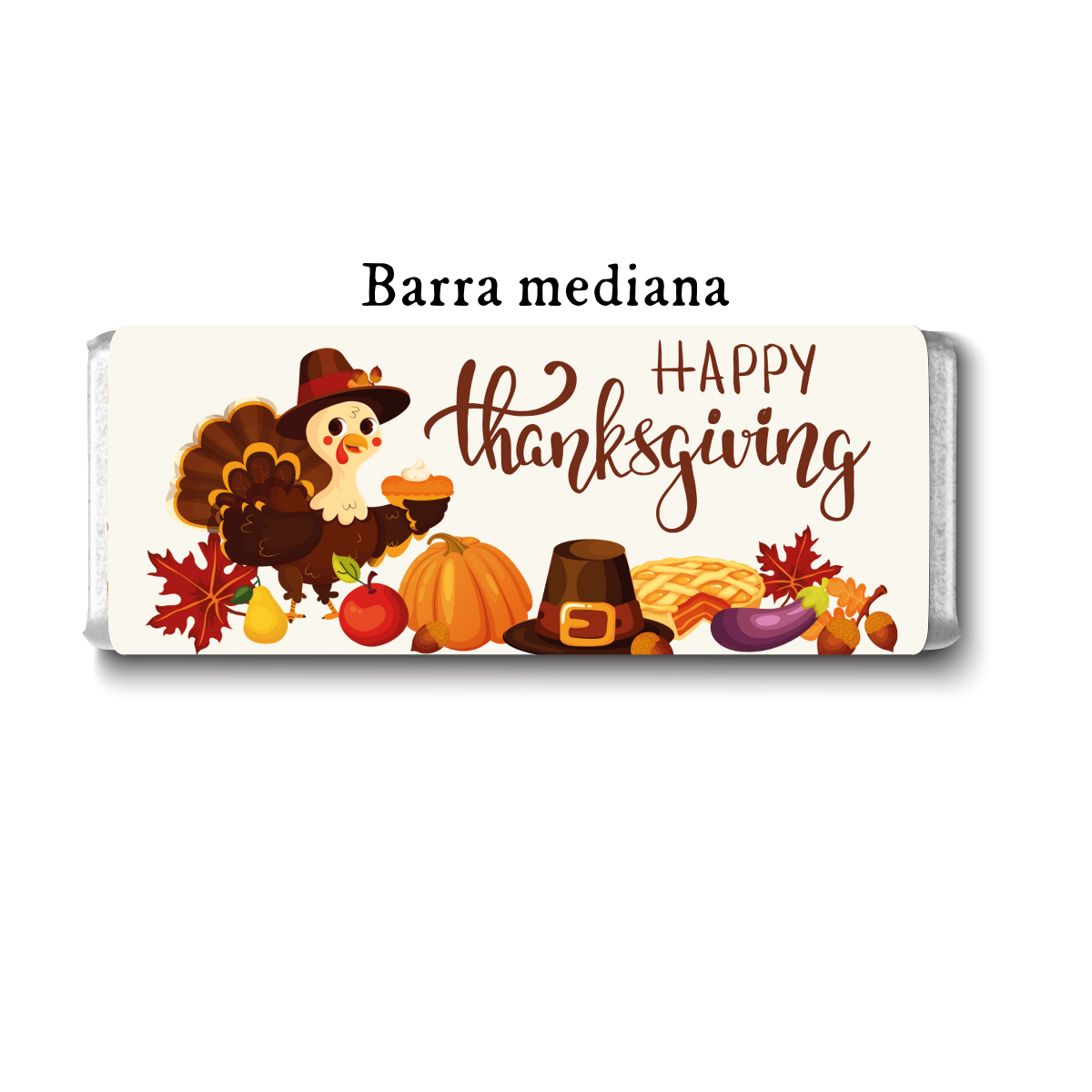 Barra de chocolate con diseño personalizado para Día de Acción de Gracias #DA001
