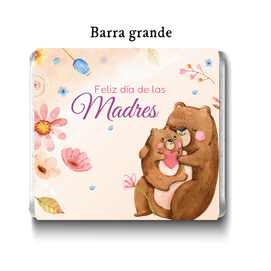 Barra de chocolates diseño personalizado para día de las madres #MA002