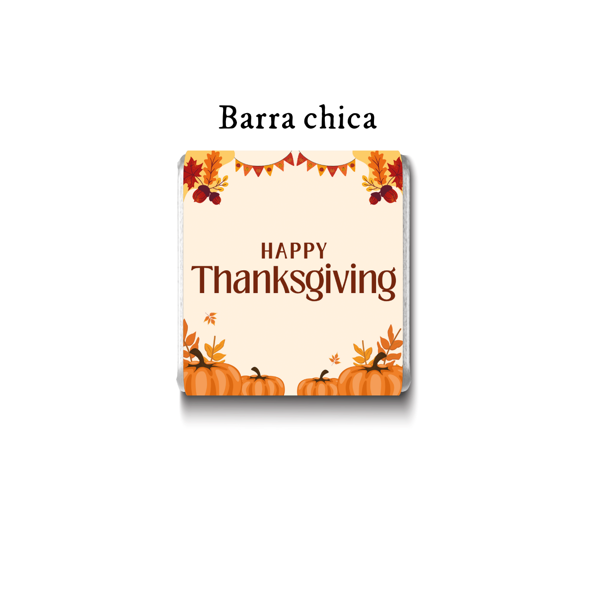 Barra de chocolate con diseño personalizado para Día de Acción de Gracias #DA002