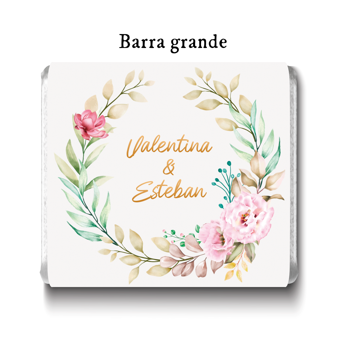 Barra de chocolates diseño personalizado para boda #BO010