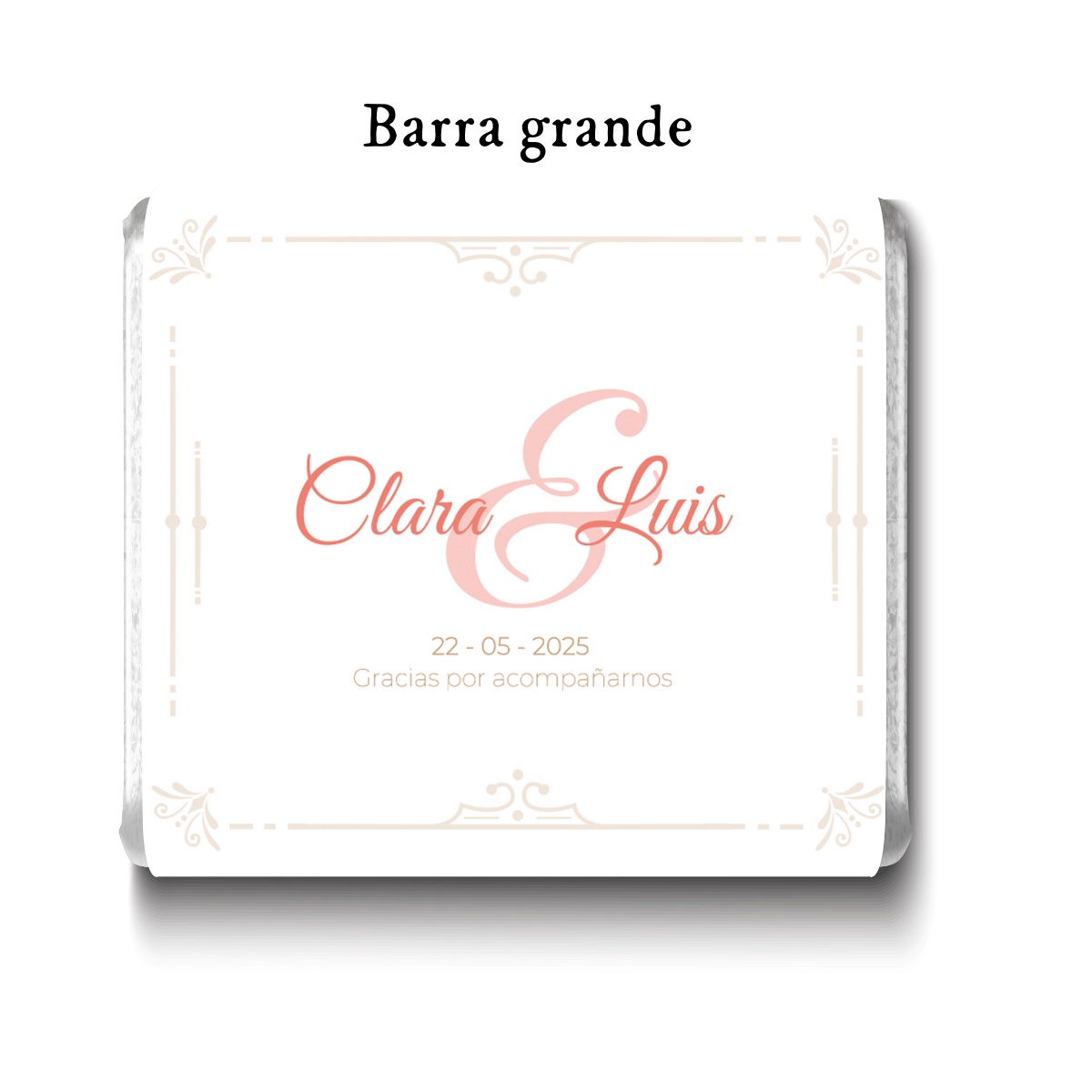 Barra de chocolates diseño personalizado para boda #BO009
