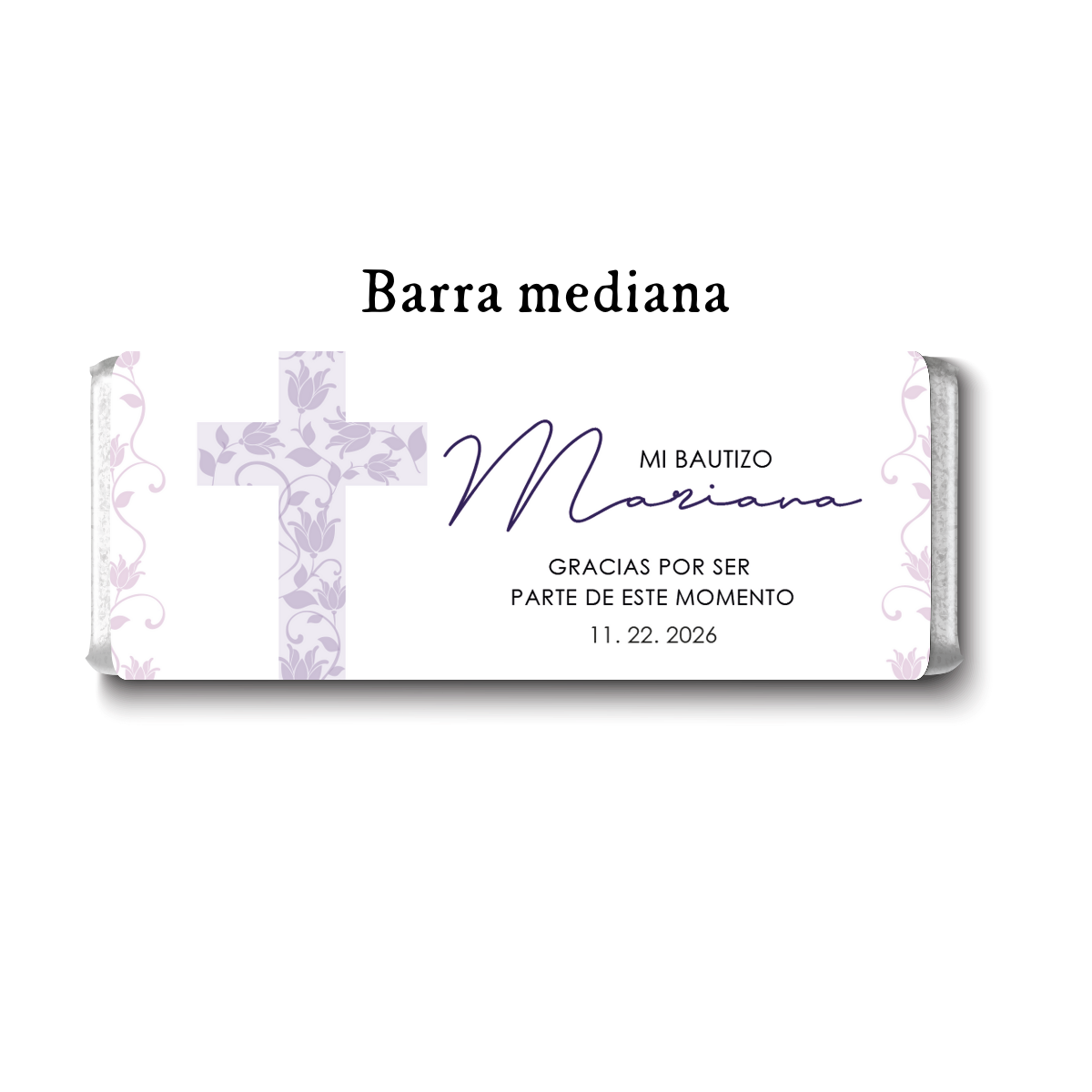 Barra de chocolates diseño personalizado para bautizo #BA001
