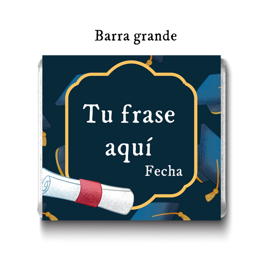 Barra de chocolates diseño personalizado para graduación #PS000