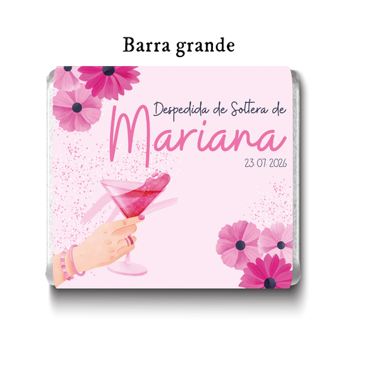 Barra de chocolates diseño personalizado para despedida de soltera #DS006