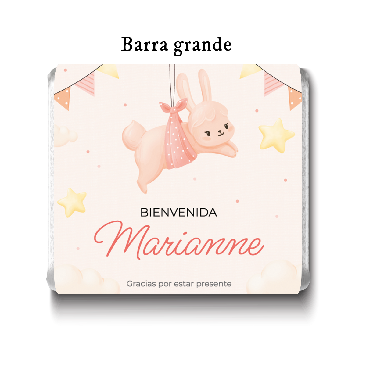 Barra de chocolates diseño personalizado para nacimiento de bebé #NB006